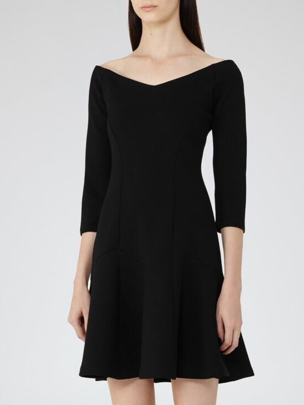 Reiss Sz 6 Kitty Over The Shoulder LBD Elegant Minimalist Short Dress